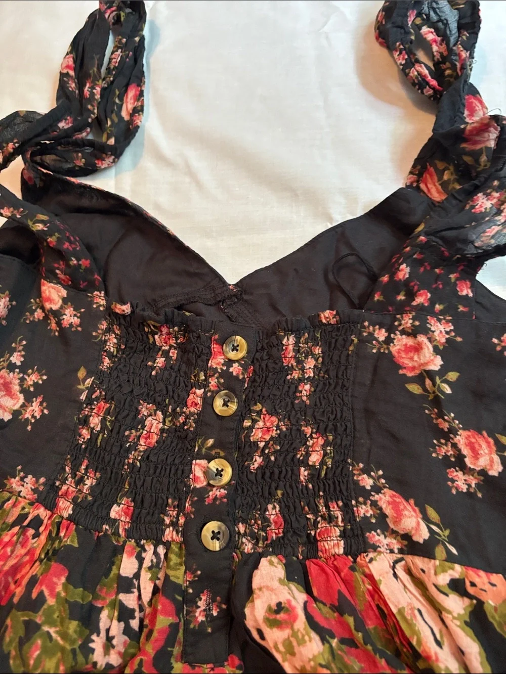 Size Medium Free People Black Floral Dress